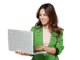 rapariga a trabalhar num portátil