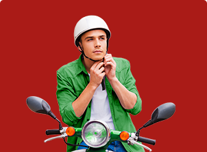 cross sell automóvel moto fundo vermelho escuro