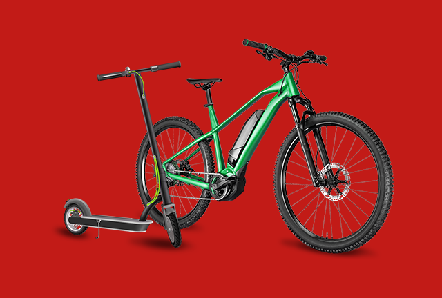 montra tranquilidade bicicleta e trotinete